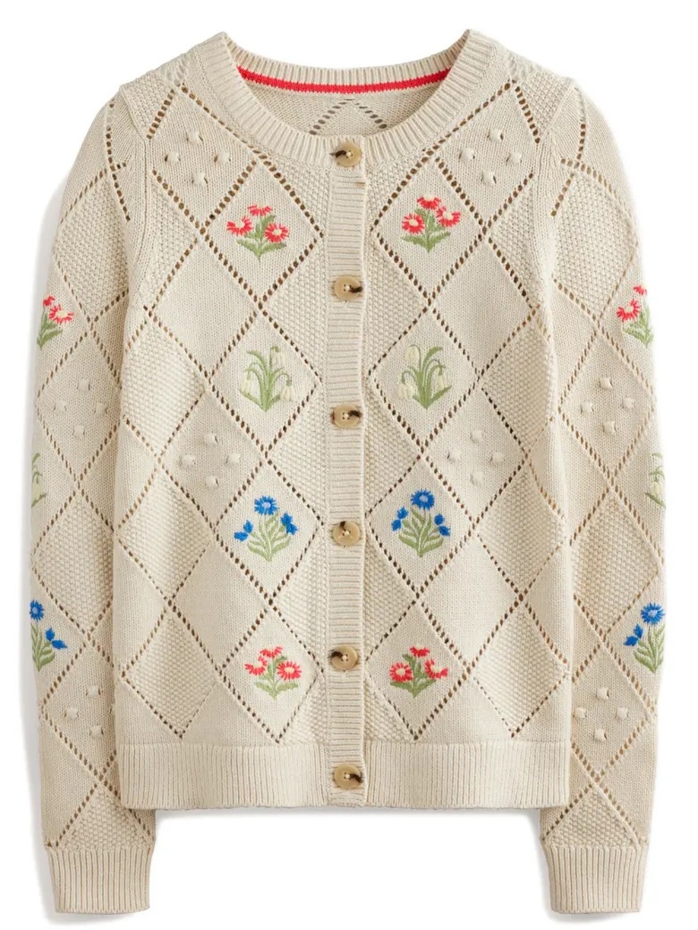 Boden Cotton Embroidered Cardigan, sz S - Picture 2 of 6